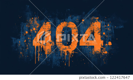 橙色和藍色垃圾風格 404 設計。 橙色和藍色垃圾風格 404 設計。 122417647