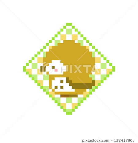 菱形背景貓頭鷹的像素藝術 122417903