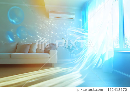 Living room interior with soft lighting 122418370