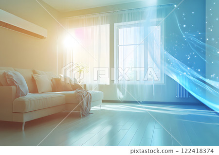Living room interior with soft lighting 122418374