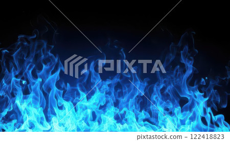 《AI Image》Burning blue flame background material 122418823
