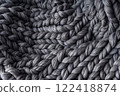 Close-up of knitted grey blanket, merino wool background 122418874