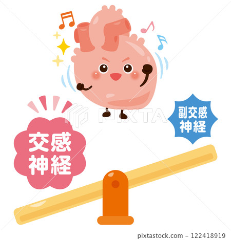 由於交感神經系統而變得活躍的心臟的人物插圖 由於交感神經系統而變得活躍的心臟的人物插圖 122418919