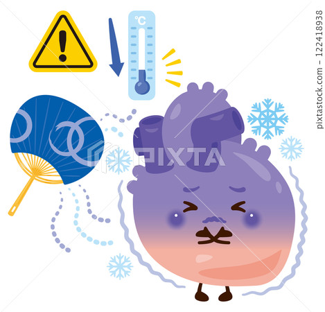 Heart character feeling unwell due to cold weather Heart character feeling unwell due to cold weather 122418938