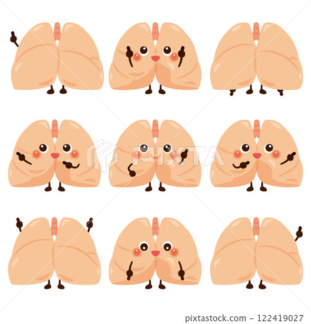 Lung character set pointing 122419027