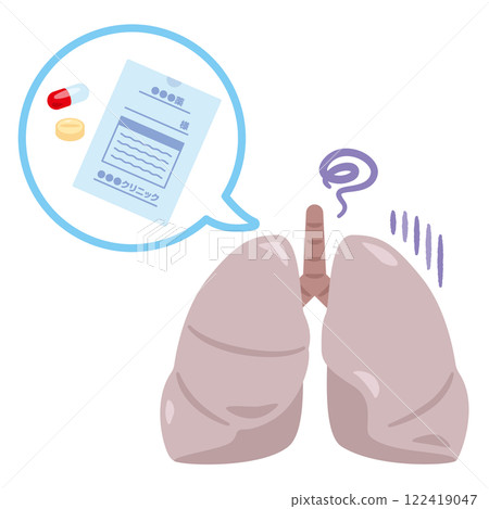 Illustration of drugs and unwell lungs 122419047