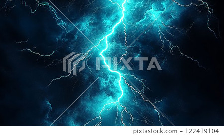 Powerful lightning of blue thunder 122419104