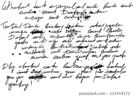 Illegible script. Poetry unreadable text. Brush doodle sketch letter. Vintage grunge handwritten calligraphy. Old ink note. paper manuscript handwriting Illegible script. Poetry unreadable text. Brush doodle sketch letter. Vintage grunge handwritten calligraphy. Old ink note. paper manuscript handwriting 122419172
