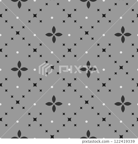 Tiny flower fabric pattern in black, white colours. Allover pattern for adult colouring book, interior, wallpaper, fabric. Vector illustration Tiny flower fabric pattern in black, white colours. Allover pattern for adult colouring book, interior, wallpaper, fabric. Vector illustration 122419339
