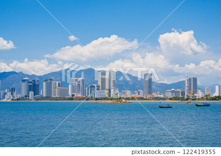 The coastline of Nha Trang city. View from the sea 122419355