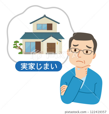 Middle-aged man worried about managing his home 122419357