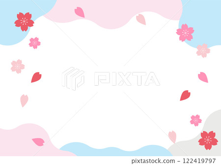 Stylish spring background material with cherry blossoms falling 1 Stylish spring background material with cherry blossoms falling 1 122419797