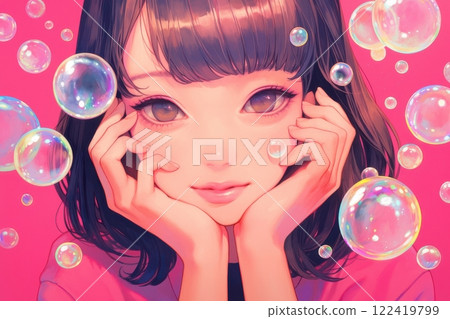可愛的日本女孩，用心著色（動畫/漫畫/少女/另一個世界） 122419799
