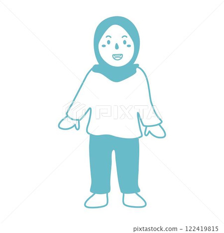 girl moslem celebrating eid mubarak 122419815