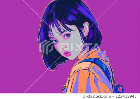Retro-pop girl with a Tokyo theme (Anime, Manga, Girls, Otherworld) 122419943