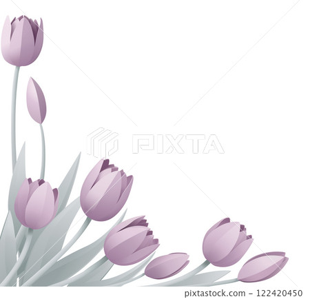 Floral Tulip Flowers Corner Frame Design Element Floral Tulip Flowers Corner Frame Design Element 122420450