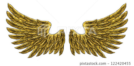 Eagle Angel Wings Tattoo Vintage Woodcut Style Eagle Angel Wings Tattoo Vintage Woodcut Style 122420455