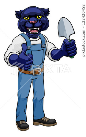 Panther Gardener Gardening Animal Mascot 122420458