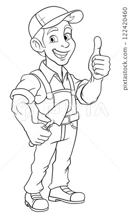Bricklayer Mascot Tool Mason Construction Mascot 122420460