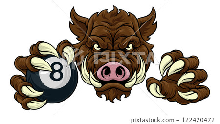 Boar Wild Hog Razorback Warthog Pig Pool Mascot 122420472