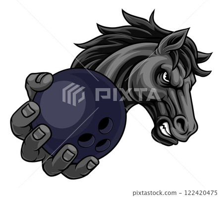 Horse Mustang Stallion Bowling Sports Team Mascot 122420475