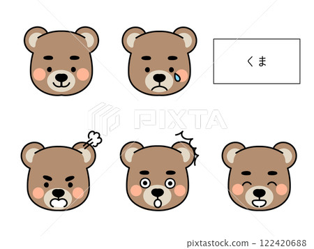 具有各種表情的熊圖標 具有各種表情的熊圖標 122420688