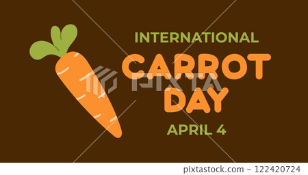 International Carrot Day. Background, banner, card and poster template. Flat vector illustration on dark background 122420724