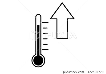 Vector illustration icon of temperature rise Temperature rise High temperature Simple 122420770
