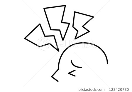 頭痛向量圖圖示簡單不適感冒流感中暑 122420780