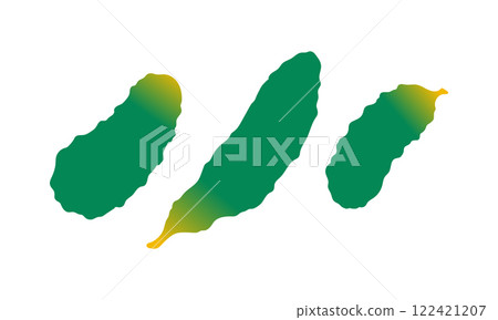 Set of green cucumbers. Summer Vegetables collection. Flat illustration Set of green cucumbers. Summer Vegetables collection. Flat illustration 122421207