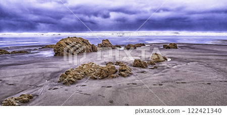 Beach of Los Quebrantos, San Juan de la Arena, Spain Beach of Los Quebrantos, San Juan de la Arena, Spain 122421340