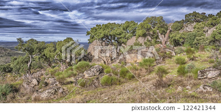 Protected Landscape Monte Valcorchero y Sierra del Gordo, Caceres, Spain Protected Landscape Monte Valcorchero y Sierra del Gordo, Caceres, Spain 122421344