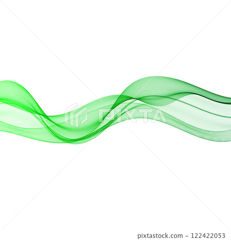 Green horizontal transparent wave lines on white background Green horizontal transparent wave lines on white background 122422053