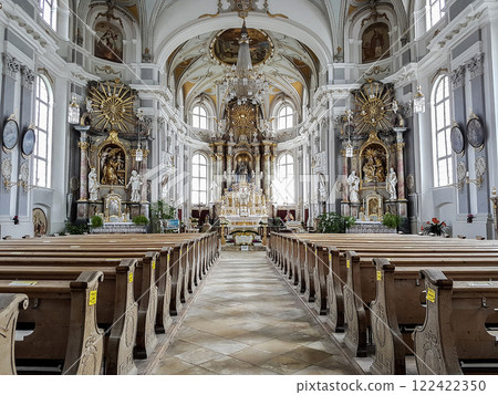 Pilgrimage church Maria Heimsuchung, Lechbruck, Munich Way of St. James, Bavaria, Germany 122422350