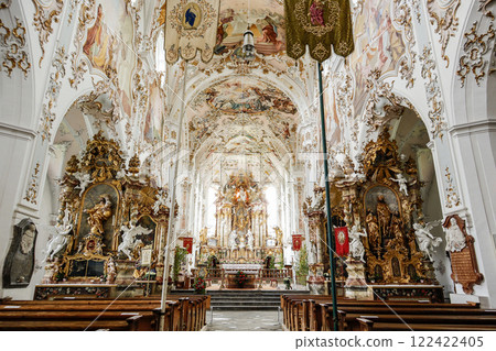 Pilgrimage church Rottenbuch, Munich Way of St. James, Bavaria, Germany 122422405