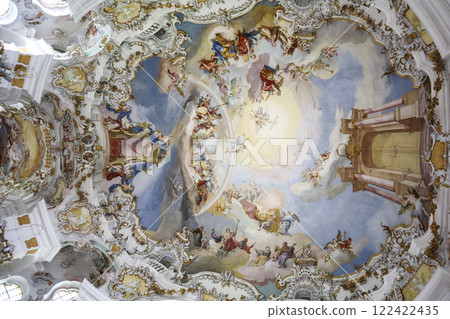 Pilgrimage church Wieskirche, Munich Way of St. James, Bavaria, Germany 122422435