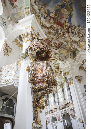 Pilgrimage church Wieskirche, Munich Way of St. James, Bavaria, Germany Pilgrimage church Wieskirche, Munich Way of St. James, Bavaria, Germany 122422451