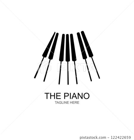 Piano Logo Design Template. 122422659