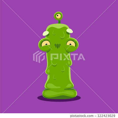 Halloween font letter I crazy monster character. Silly fantasy creature font symbol, spooky alien animal vector ABC typeset letter or bizarre horror slime monster personage English alphabet element 122423029