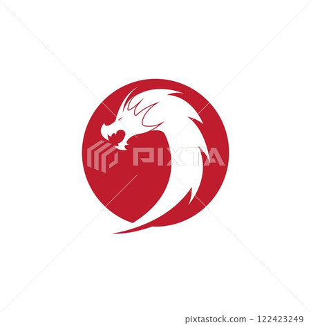 dragon flat color logo template vector 122423249