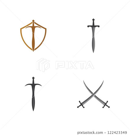Sword logo vector flat design 122423349
