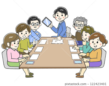 7人商務會議討論 122423401