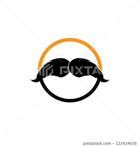 Mustache icon vector Mustache icon vector 122424038