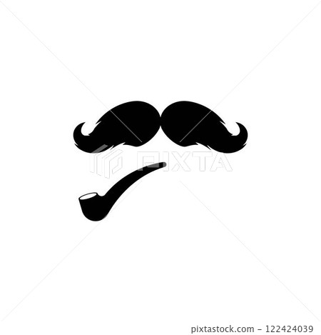 Mustache icon vector Mustache icon vector 122424039