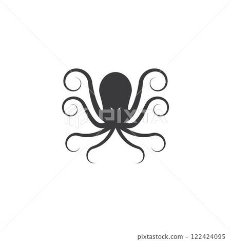 Octopus logo ilustration vector 122424095