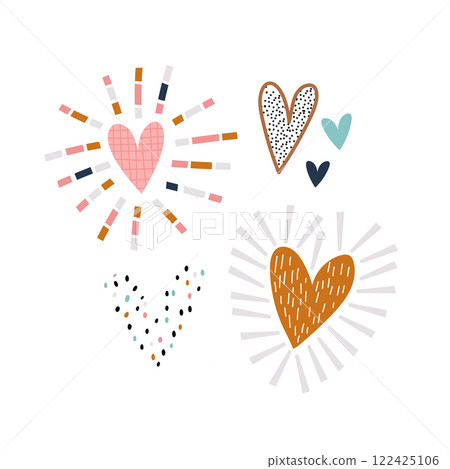 Creative hearts set isolated on white. Vector illustration Creative hearts set isolated on white. Vector illustration 122425106