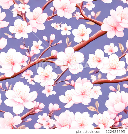 重複無縫櫻花插畫素材 122425395