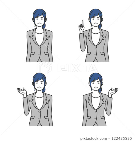 Young woman business person pose set Young woman business person pose set 122425550