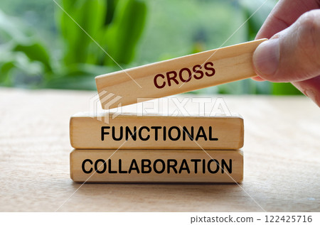 Cross Functional Collaboration text on wooden blocks. Business concept Cross Functional Collaboration text on wooden blocks. Business concept 122425716