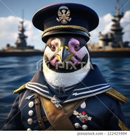 the AI Image Generator, Penguin Dressed as a Military General 122425994